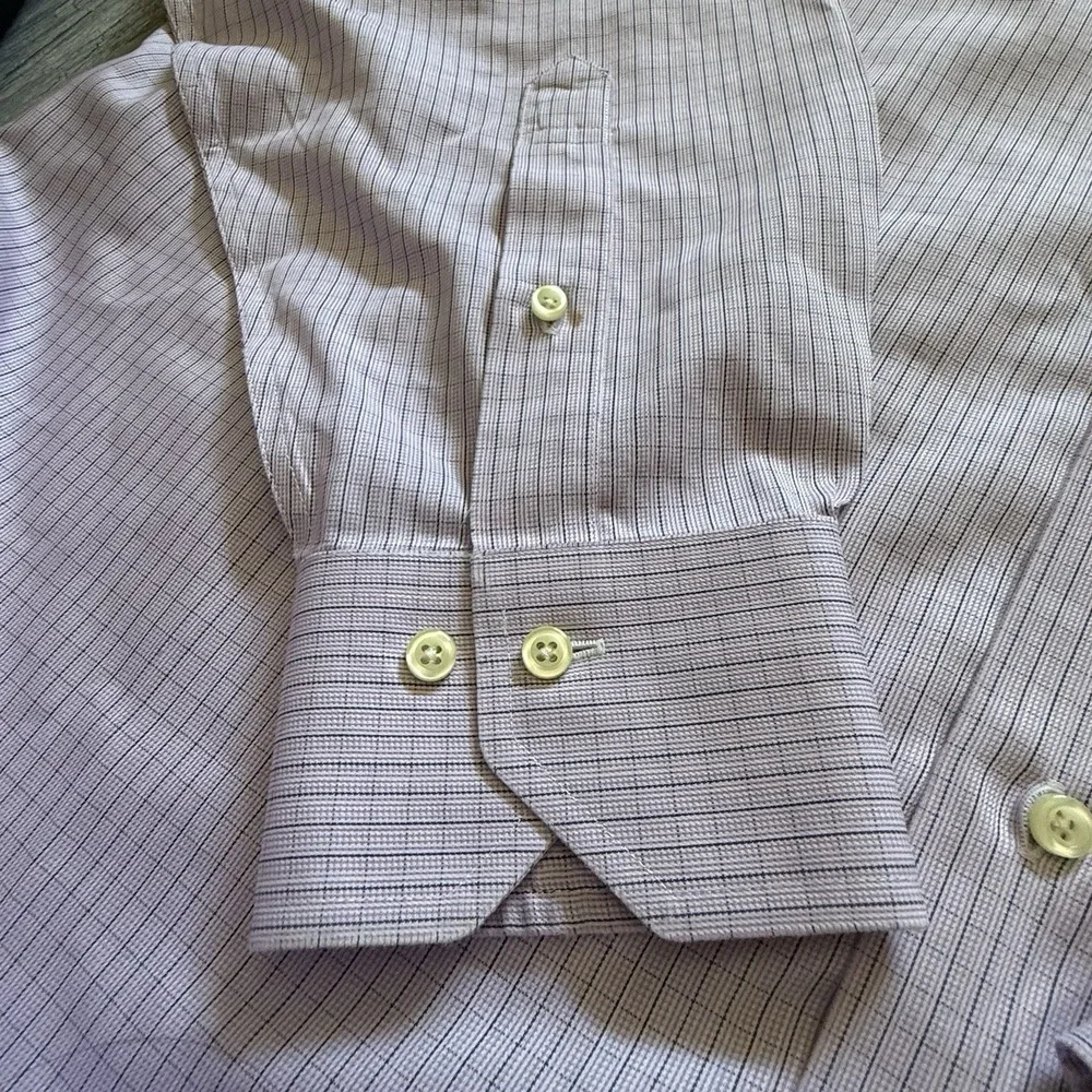 Brooks Brothers Men's Regular Fit Non-Iron Button-Up Shirt 17-4/5 Lavender Plaid